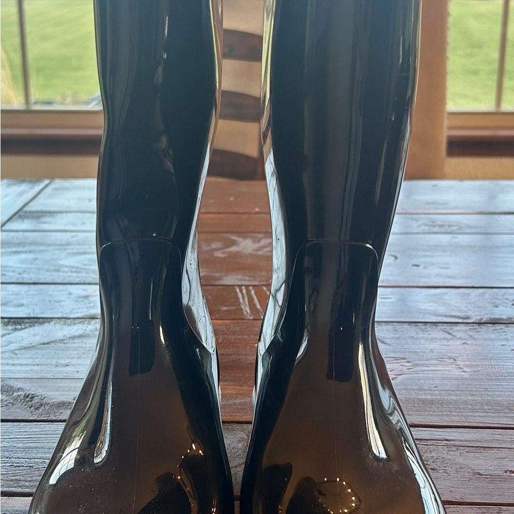 UGG Women's Glossy Black Rain Boots